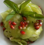 Gurkensalat Granatapfel Minze vegetarisch vegan